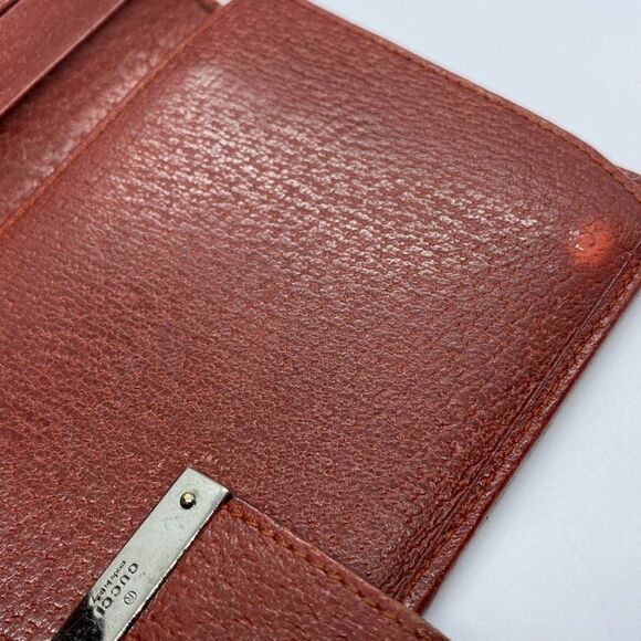 Authentic GUCCI Red Canvas & Leather Long Slim Wallet - Picture 8 of 14